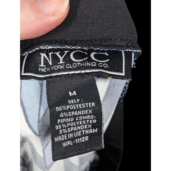 NYCC Blue White And Grey Geometric Print Skirt - Picture 3 of 5